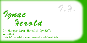 ignac herold business card